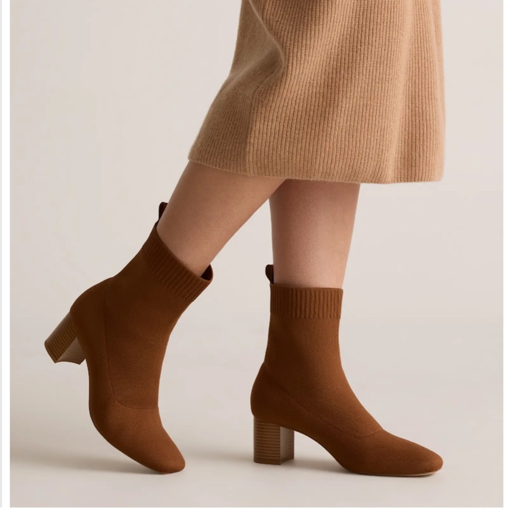 NWT Quince Eco Knit Heeled Booties